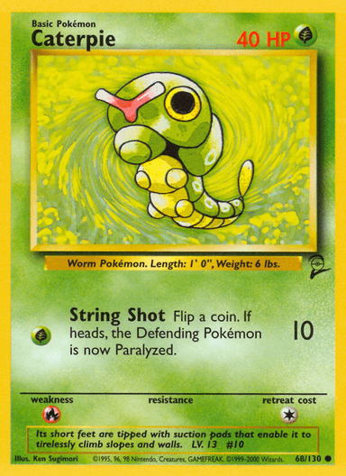 Carta Caterpie 68/130 do set Base Set 2 — Pokémon TCG | Bynx