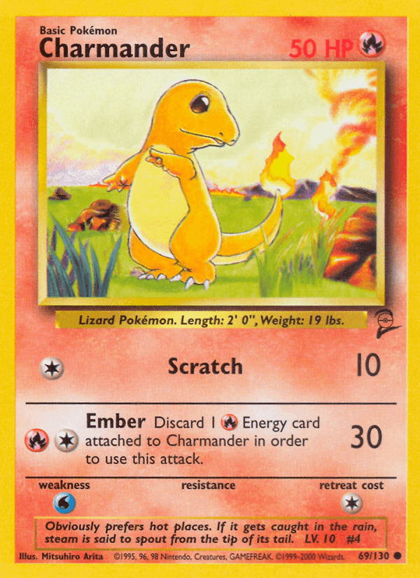 Carta Charmander 69/130 do set Base Set 2 — Pokémon TCG | Bynx