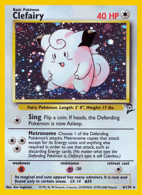 Carta Clefairy 6/130 do set Base Set 2 — Pokémon TCG | Bynx