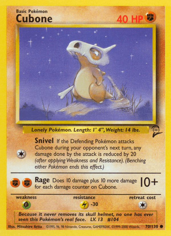 Carta Cubone 70/130 do set Base Set 2 — Pokémon TCG | Bynx