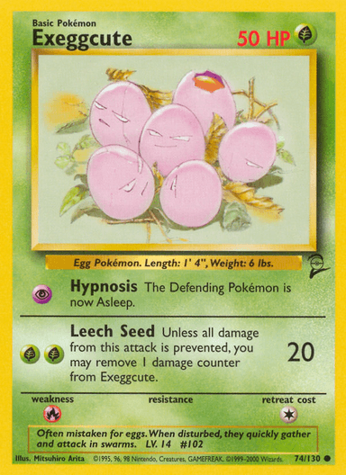 Carta Exeggcute 74/130 do set Base Set 2 — Pokémon TCG | Bynx