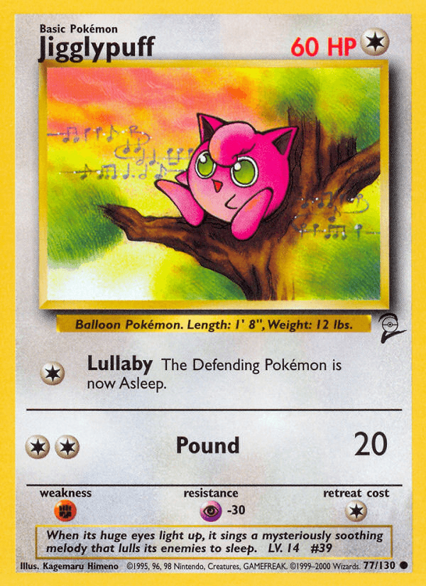 Carta Jigglypuff 77/130 do set Base Set 2 — Pokémon TCG | Bynx