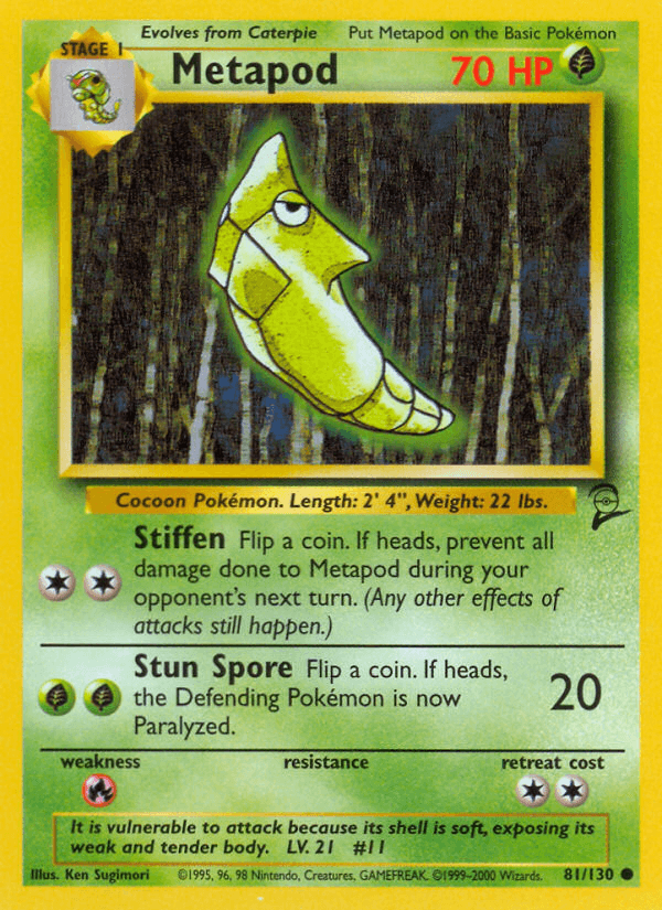 Carta Metapod 81/130 do set Base Set 2 — Pokémon TCG | Bynx