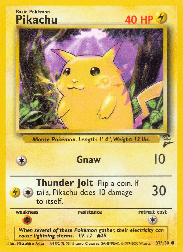 Carta Pikachu 87/130 do set Base Set 2 — Pokémon TCG | Bynx