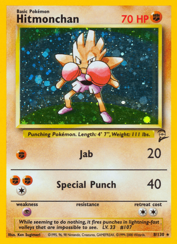 Carta Hitmonchan 8/130 do set Base Set 2 — Pokémon TCG | Bynx