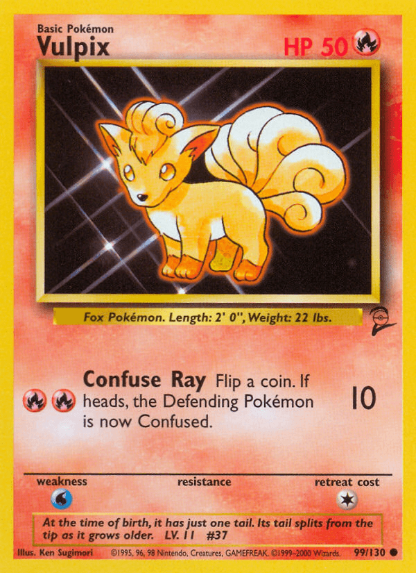 Carta Vulpix 99/130 do set Base Set 2 — Pokémon TCG | Bynx