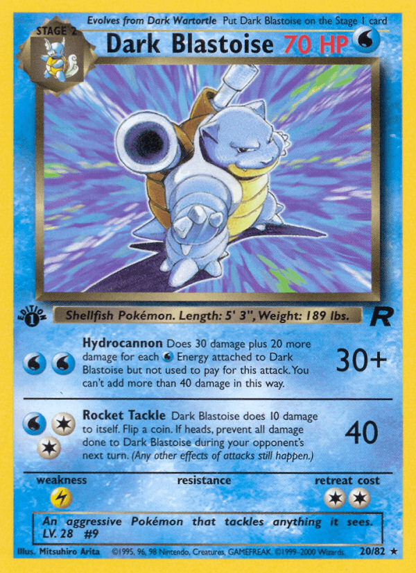 Carta Dark Blastoise 20/82 do set Team Rocket — Pokémon TCG | Bynx