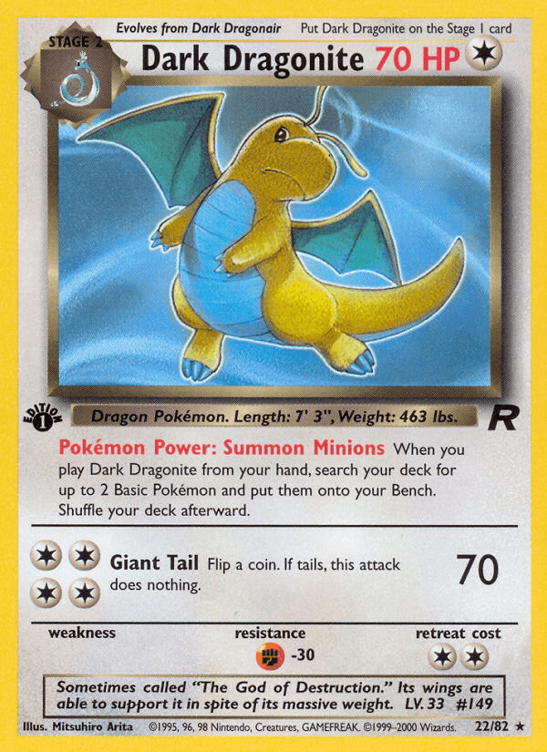 Carta Dark Dragonite 22/82 do set Team Rocket — Pokémon TCG | Bynx