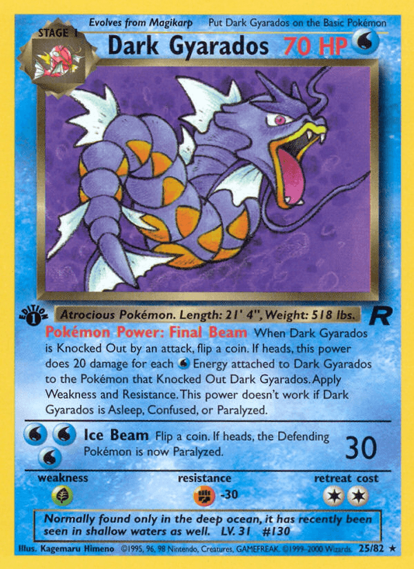 Carta Dark Gyarados 25/82 do set Team Rocket — Pokémon TCG | Bynx