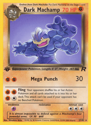 Carta Dark Machamp 27/82 do set Team Rocket — Pokémon TCG | Bynx
