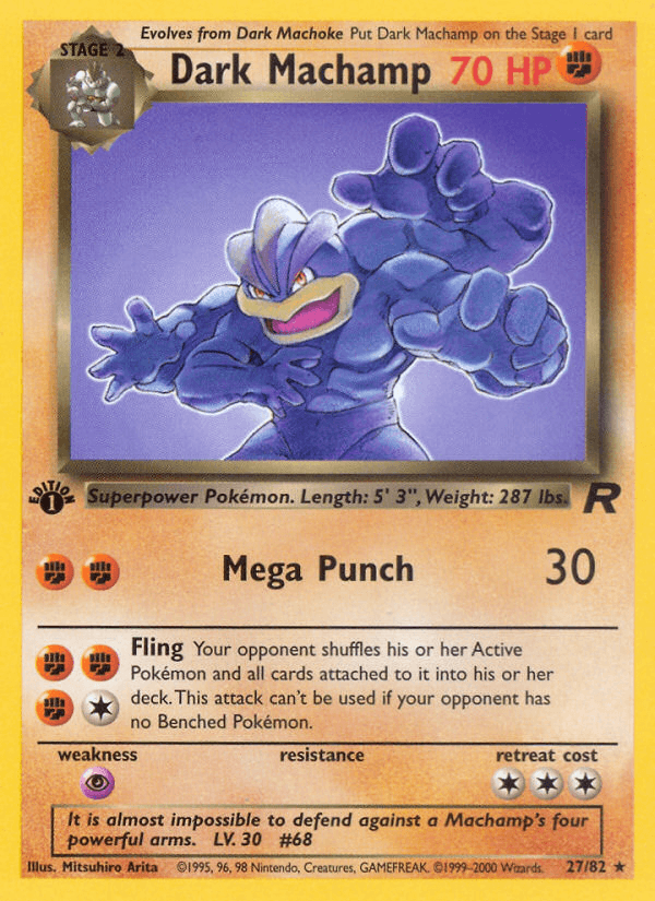 Carta Dark Machamp 27/82 do set Team Rocket — Pokémon TCG | Bynx
