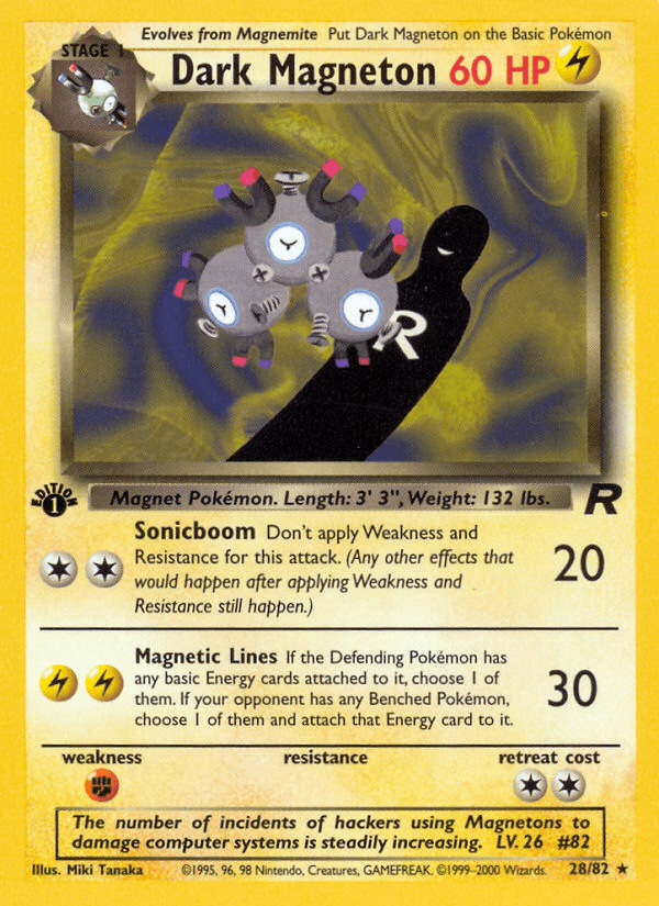 Carta Dark Magneton 28/82 do set Team Rocket — Pokémon TCG | Bynx