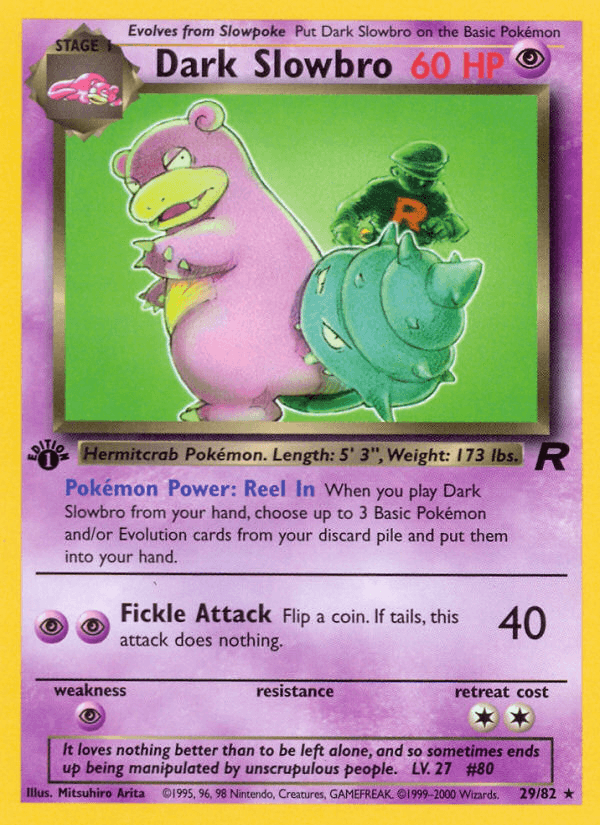 Carta Dark Slowbro 29/82 do set Team Rocket — Pokémon TCG | Bynx