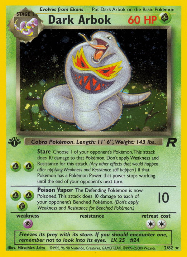 Carta Dark Arbok 2/82 do set Team Rocket — Pokémon TCG | Bynx