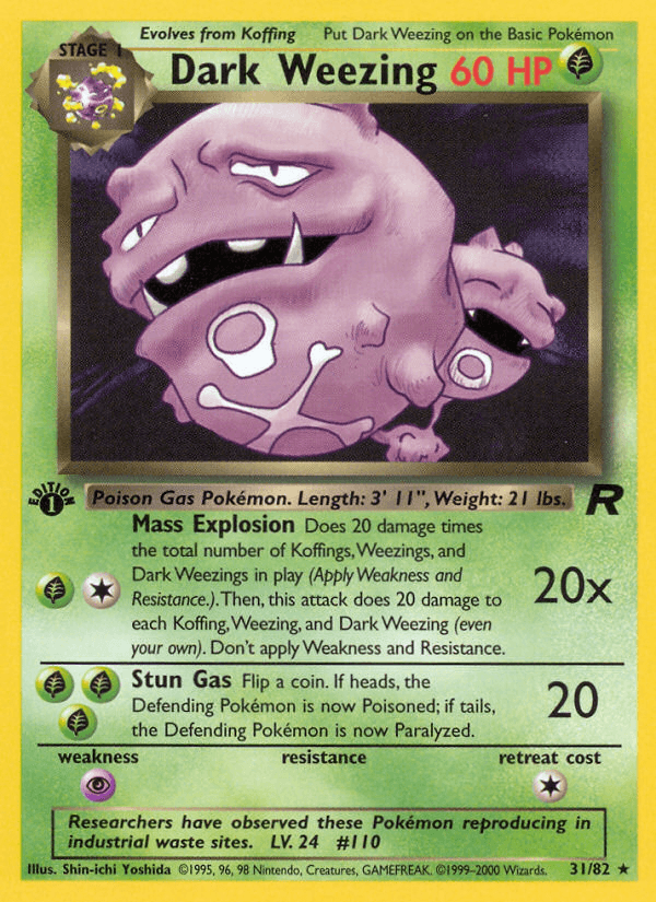 Carta Dark Weezing 31/82 do set Team Rocket — Pokémon TCG | Bynx