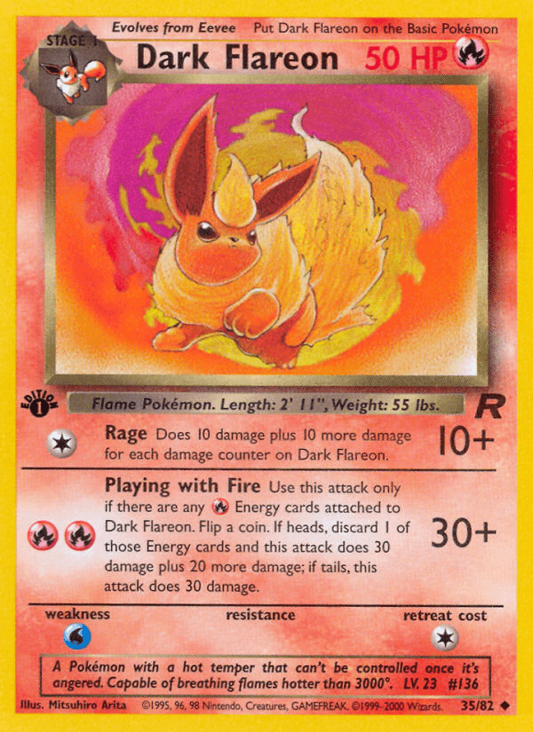 Carta Dark Flareon 35/82 do set Team Rocket — Pokémon TCG | Bynx
