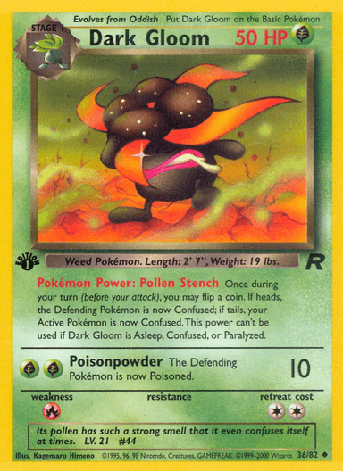 Carta Dark Gloom 36/82 do set Team Rocket — Pokémon TCG | Bynx