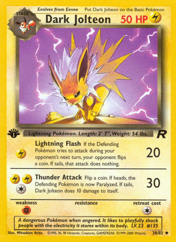 Carta Dark Jolteon 38/82 do set Team Rocket — Pokémon TCG | Bynx
