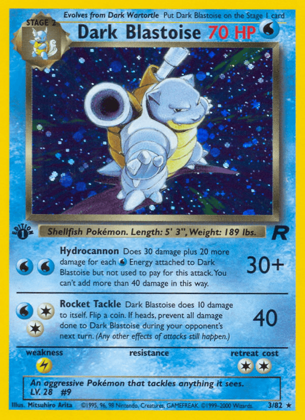 Carta Dark Blastoise 3/82 do set Team Rocket — Pokémon TCG | Bynx