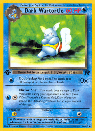 Carta Dark Wartortle 46/82 do set Team Rocket — Pokémon TCG | Bynx