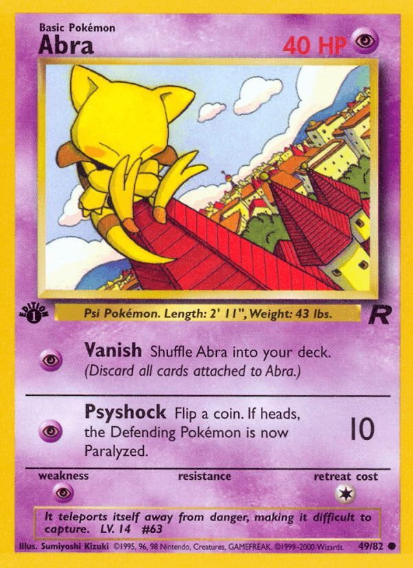 Carta Abra 49/82 do set Team Rocket — Pokémon TCG | Bynx