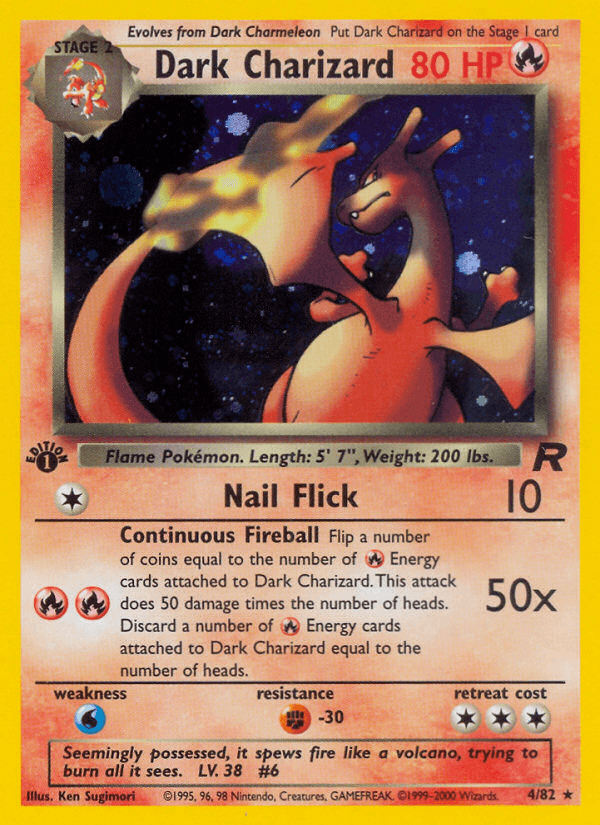 Carta Dark Charizard 4/82 do set Team Rocket — Pokémon TCG | Bynx