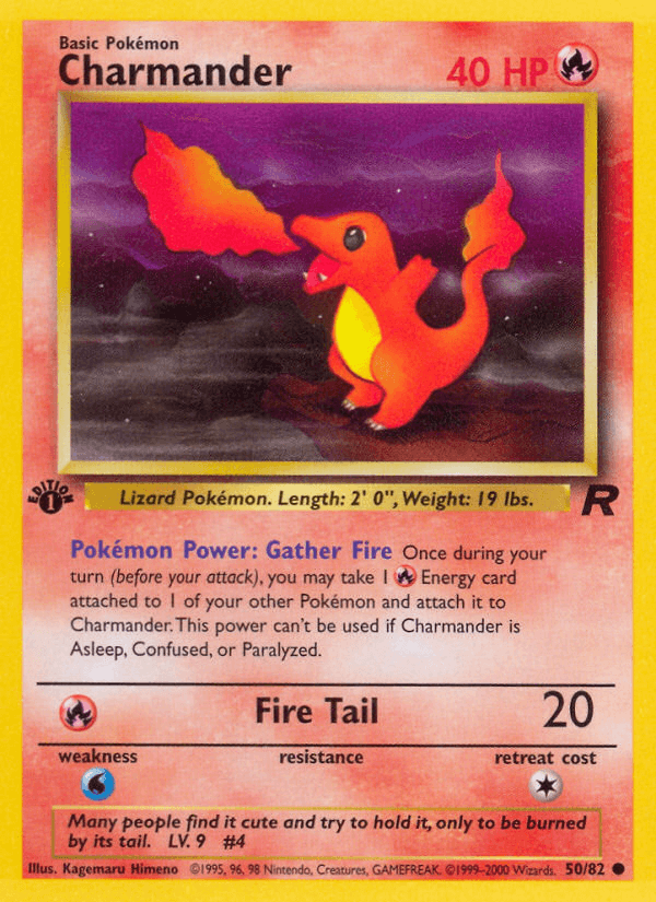 Carta Charmander 50/82 do set Team Rocket — Pokémon TCG | Bynx