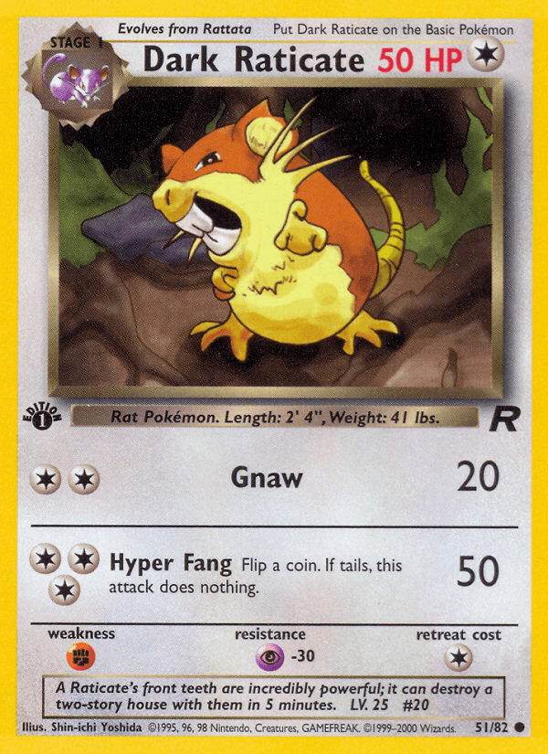 Carta Dark Raticate 51/82 do set Team Rocket — Pokémon TCG | Bynx