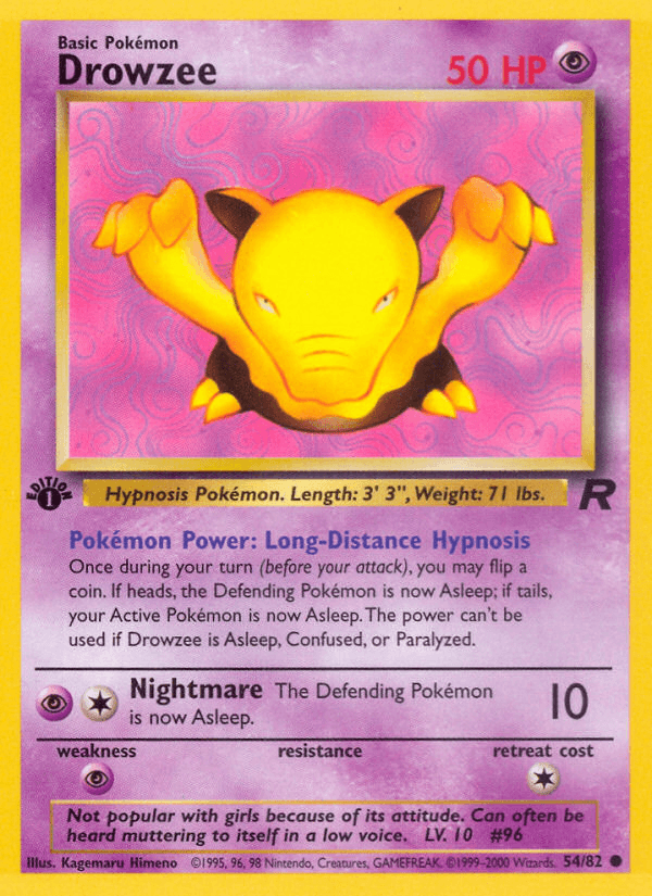 Carta Drowzee 54/82 do set Team Rocket — Pokémon TCG | Bynx