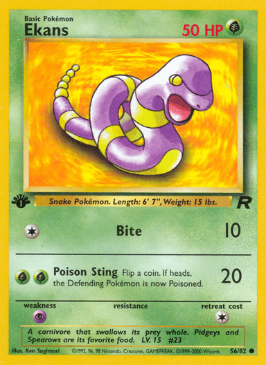 Carta Ekans 56/82 do set Team Rocket — Pokémon TCG | Bynx