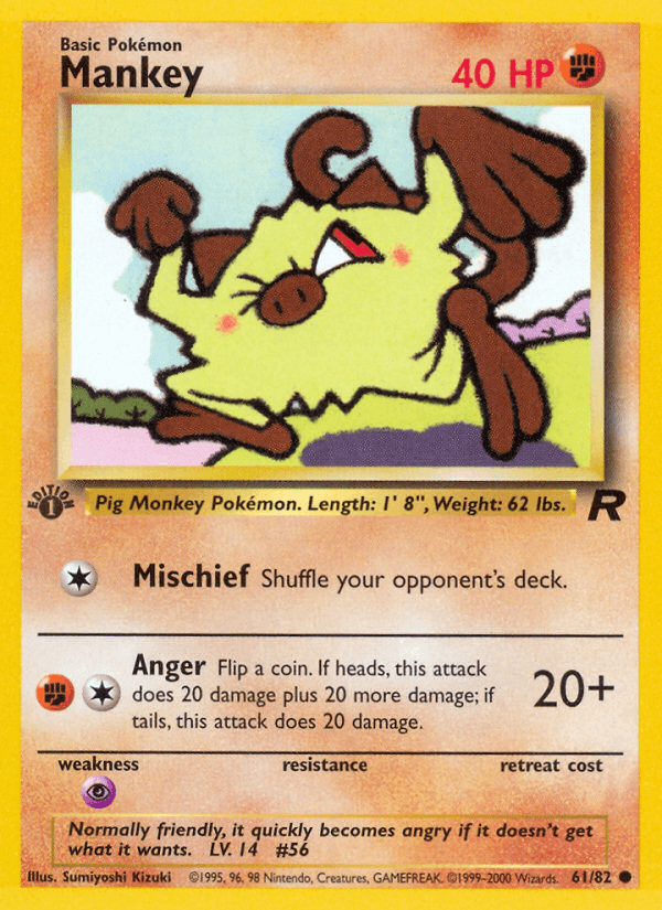 Carta Mankey 61/82 do set Team Rocket — Pokémon TCG | Bynx