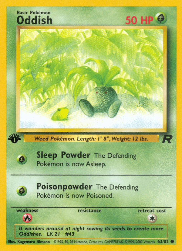 Carta Oddish 63/82 do set Team Rocket — Pokémon TCG | Bynx
