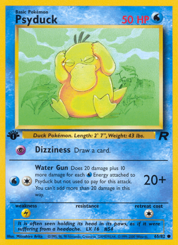 Carta Psyduck 65/82 do set Team Rocket — Pokémon TCG | Bynx