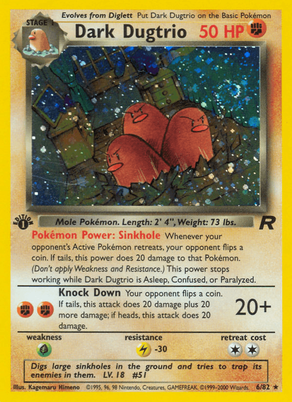 Carta Dark Dugtrio 6/82 do set Team Rocket — Pokémon TCG | Bynx