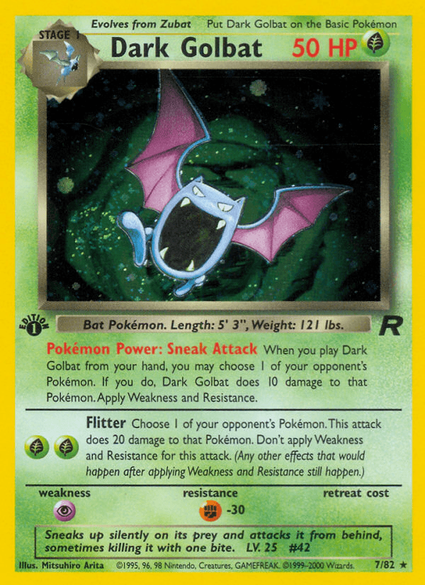 Carta Dark Golbat 7/82 do set Team Rocket — Pokémon TCG | Bynx