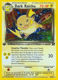 Dark Raichu 83 — Team Rocket
