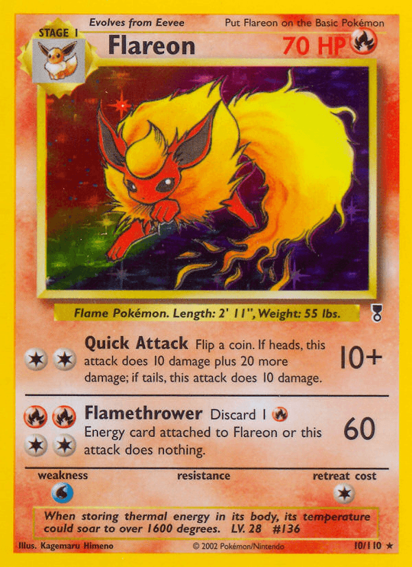 Carta Flareon 10/110 do set Legendary Collection — Pokémon TCG | Bynx