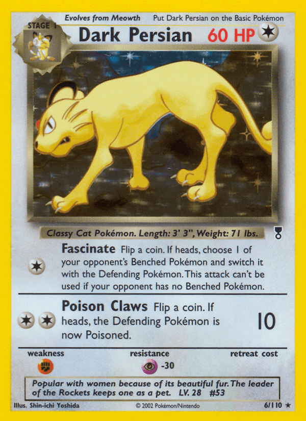 Carta Dark Persian 6/110 do set Legendary Collection — Pokémon TCG | Bynx