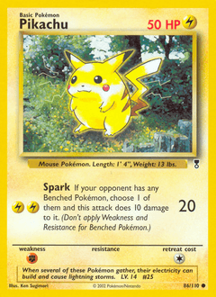 Pikachu 86 — Legendary Collection