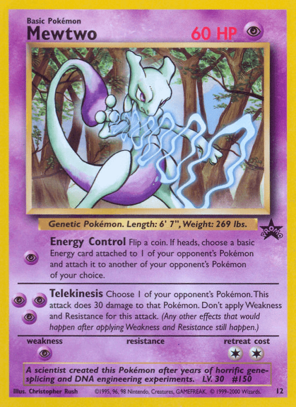 Carta Mewtwo 12/53 do set Wizards Black Star Promos — Pokémon TCG | Bynx
