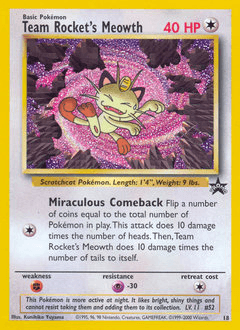 Team Rocket's Meowth 18/53 — Wizards Black Star Promos