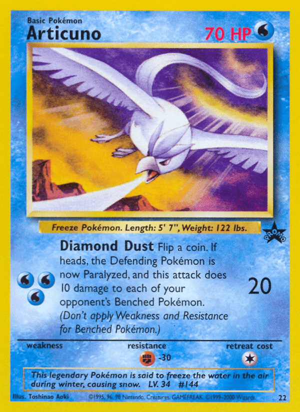 Carta Articuno 22/53 do set Wizards Black Star Promos — Pokémon TCG | Bynx