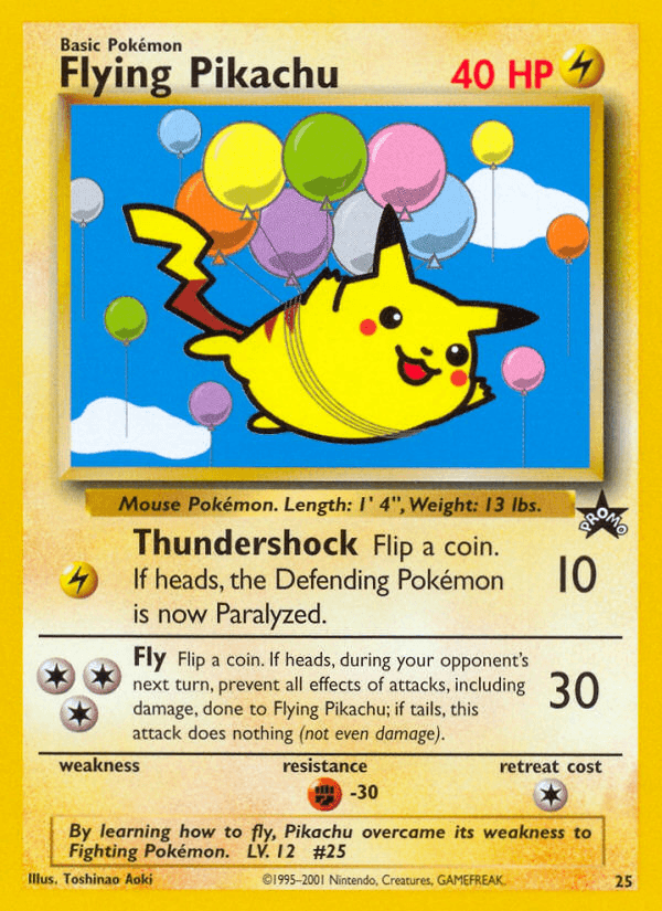 Carta Flying Pikachu 25/53 do set Wizards Black Star Promos — Pokémon TCG | Bynx