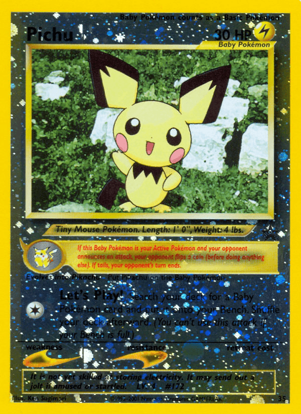 Carta Pichu 35/53 do set Wizards Black Star Promos — Pokémon TCG | Bynx