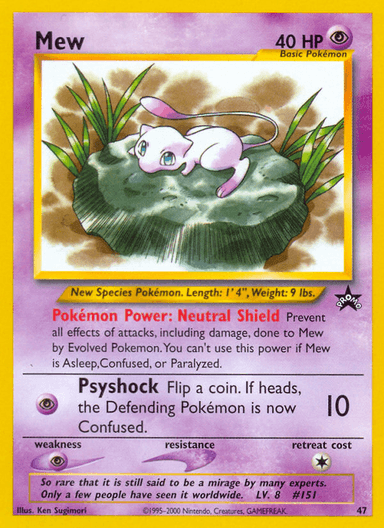 Carta Mew 47/53 do set Wizards Black Star Promos — Pokémon TCG | Bynx