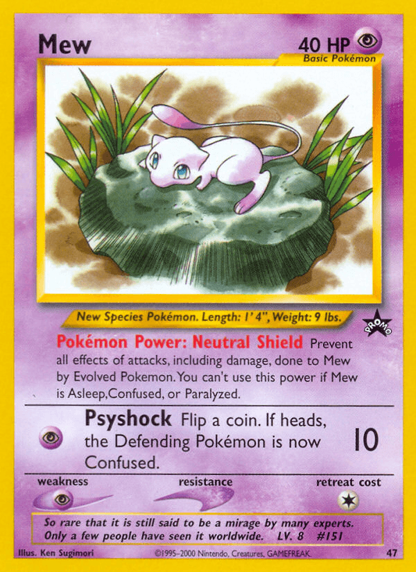 Carta Mew 47/53 do set Wizards Black Star Promos — Pokémon TCG | Bynx