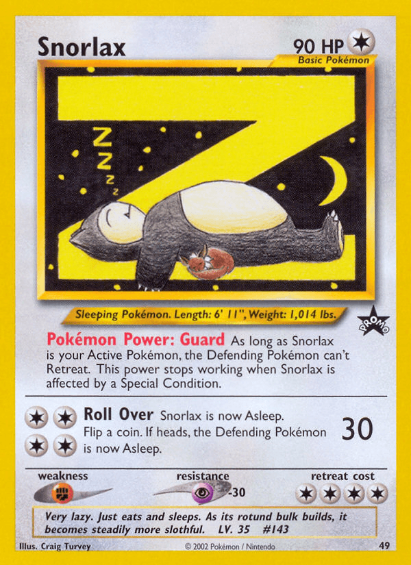Carta Snorlax 49/53 do set Wizards Black Star Promos — Pokémon TCG | Bynx