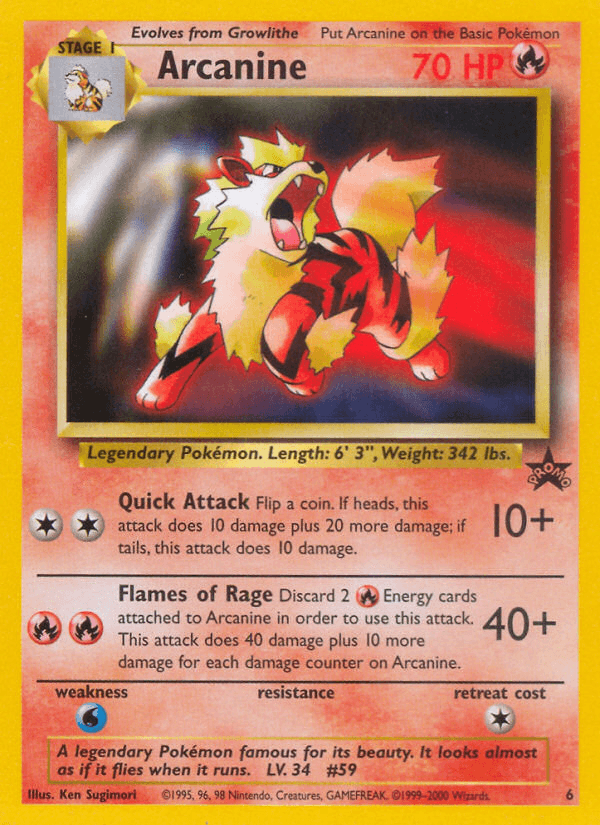 Carta Arcanine 6/53 do set Wizards Black Star Promos — Pokémon TCG | Bynx