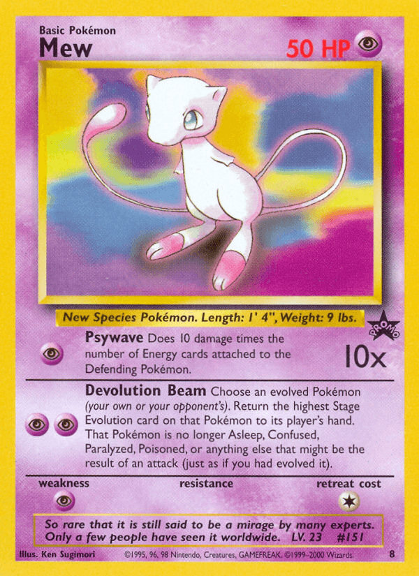 Carta Mew 8/53 do set Wizards Black Star Promos — Pokémon TCG | Bynx