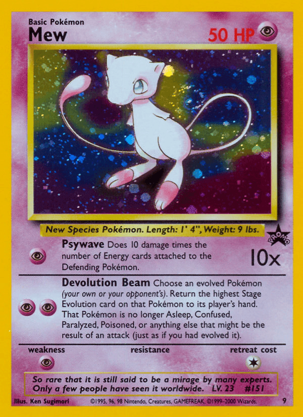 Carta Mew 9/53 do set Wizards Black Star Promos — Pokémon TCG | Bynx